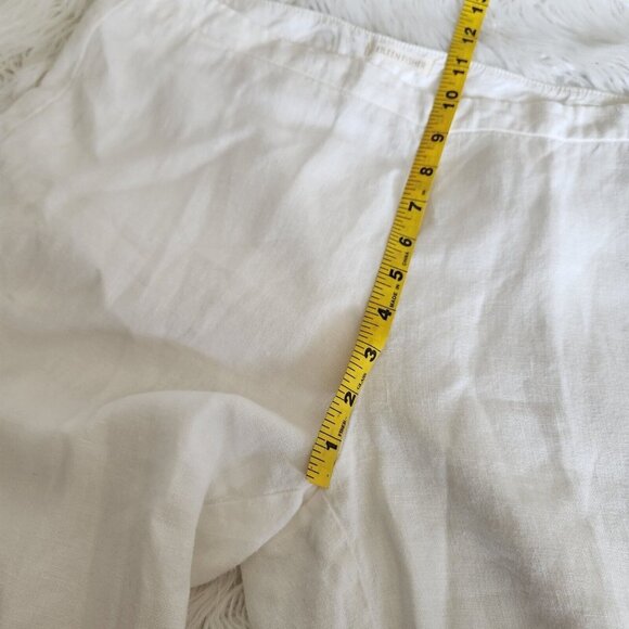 Eileen Fisher 100% Linen White Wide Leg Pants Women Medium Side Zip 34x27" - Picture 9 of 16